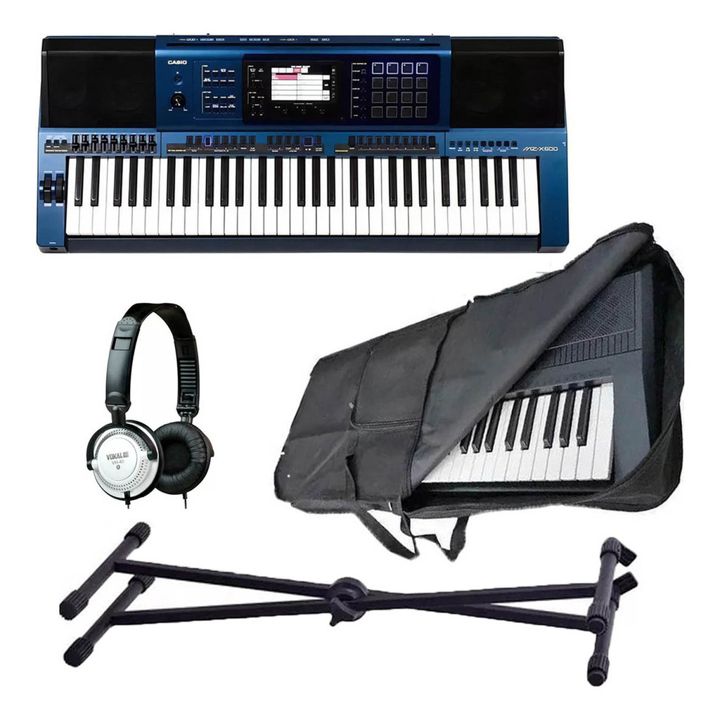 Teclado Arranjador Casio Mz-x500 61 Teclas Suporte Capa Fone