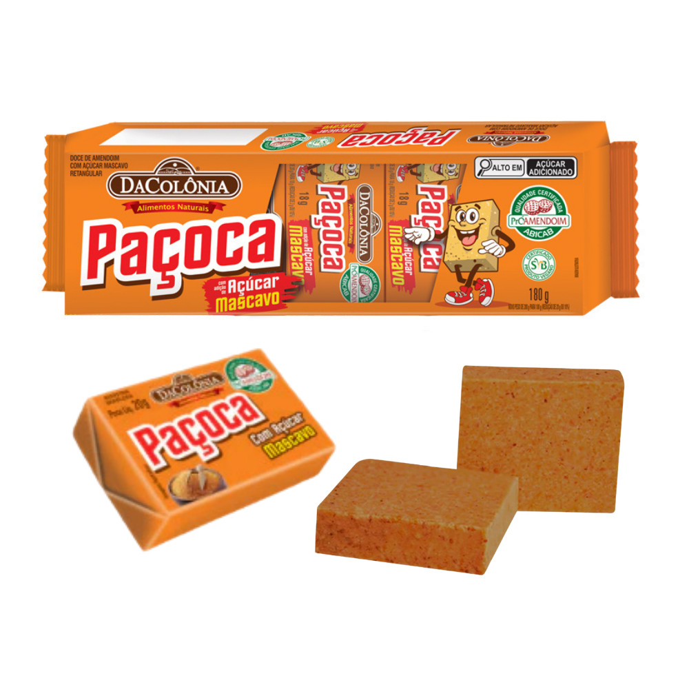Pacoca Retangular C/mascavo DaColônia 180g | Shopee Brasil
