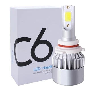 Par de Lâmpadas C6 Super Led 6000K H1 H3 H4 H7 H11 H13 H16 H27 HB3 HB4 12V a 24V em Oferta na Shopee
