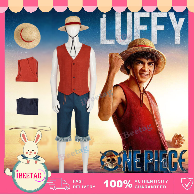 Filme One Piece Luffy Halloween Cosplay Costume Set Personagem Roupas ...