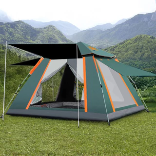 Barraca Camping Portátil Automático 3-4 Pessoas Com Gazebo Varanda