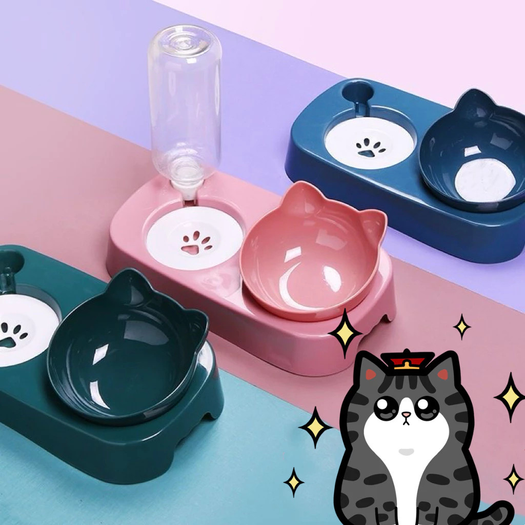 Bebedouro e Comedouro Automático para Gatos com Dupla Função | Shopee ...