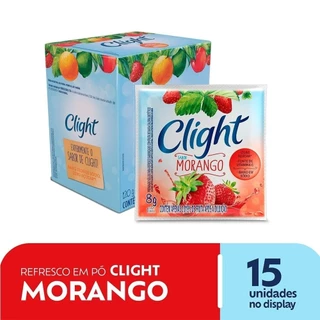 Refresco em Pó Clight sem Açúcar de Morango 8g - Display com 15 Unidades Refresco em Pó Clight sem Açúcar de Morango 8g - Display com 15 Unidades