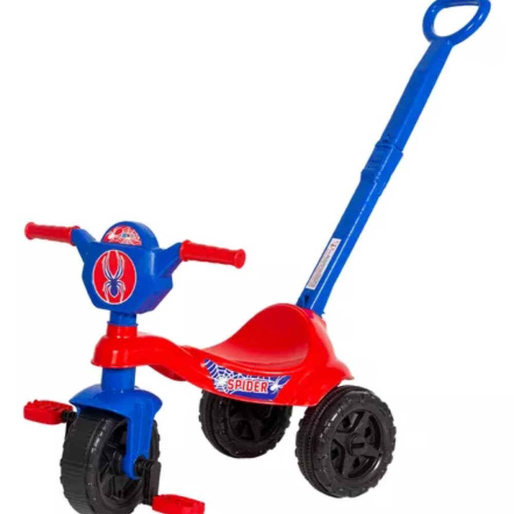 Carrinho de passeio/Pedal infantil Kemotoca Spider c/Haste | Shopee Brasil