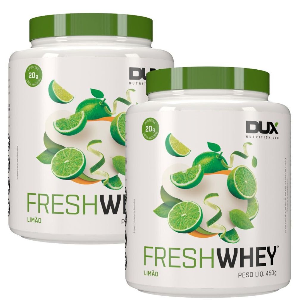 Kit 2 Fresh Whey Dux Sabor Limão com 20g Proteína Pote 450g | Shopee Brasil