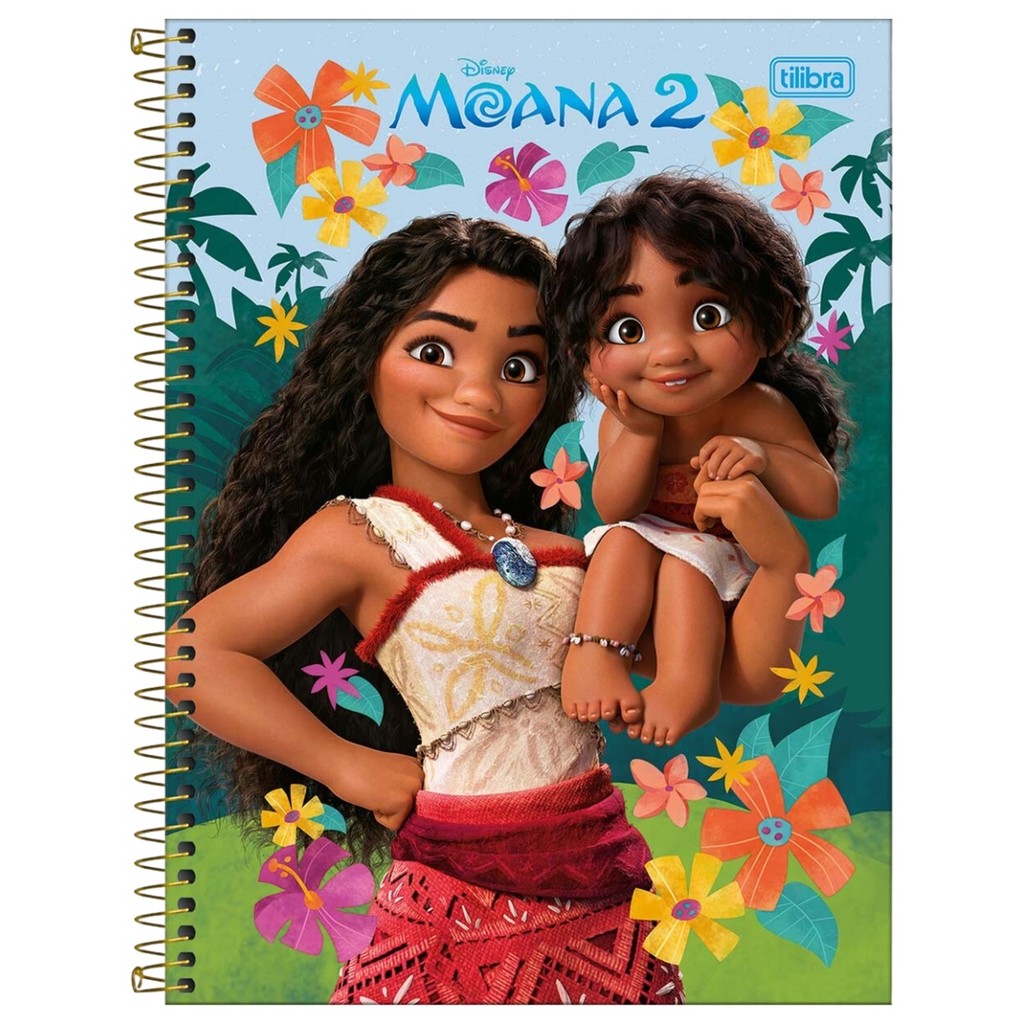 Caderno Moana Capa Dura Espiral 80F 1 Matéria Escolar | Shopee Brasil