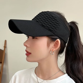 Viseira Feminina de Aba Longa - Proteção UV / Tecido Respirável / Conforto e Estilo Casual / Poliéster e Elastano - WL em Oferta na Shopee