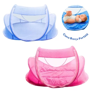Cama Berço para Bebês com Mosquiteiro Dobrável e Confortável em Oferta na Shopee
