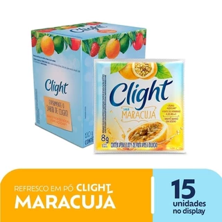Refresco em Pó Clight sem Açúcar de Maracujá 8g - Display com 15 Unidades em Oferta na Shopee