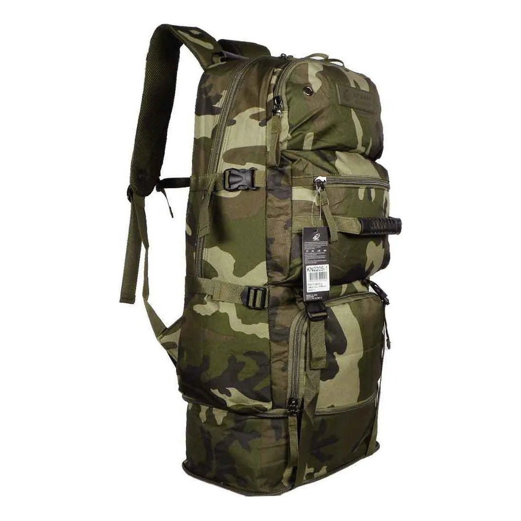 Mochila Camping Camuflada Expansiva 70 Litros Keuven Cor Verde | Shopee ...