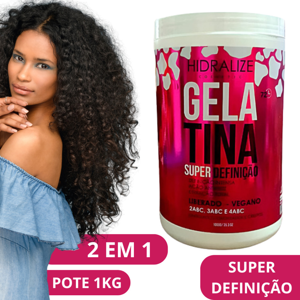 Gelatina para cabelo Ondulado e Crespo Hidralize 1kg Super Definição ...