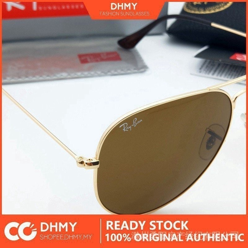 Óculos de sol de metal ONMG aviator rb3025 3026 Vidro de transporte Marrón ZLvi