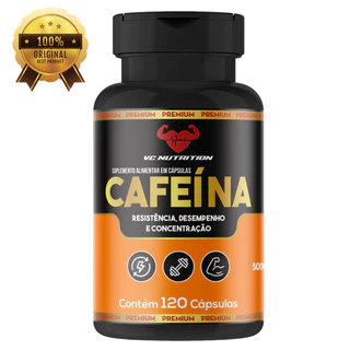 Cafeína 120 Cáps 500MG – Energia, Foco e Performance - Ultra concentrado