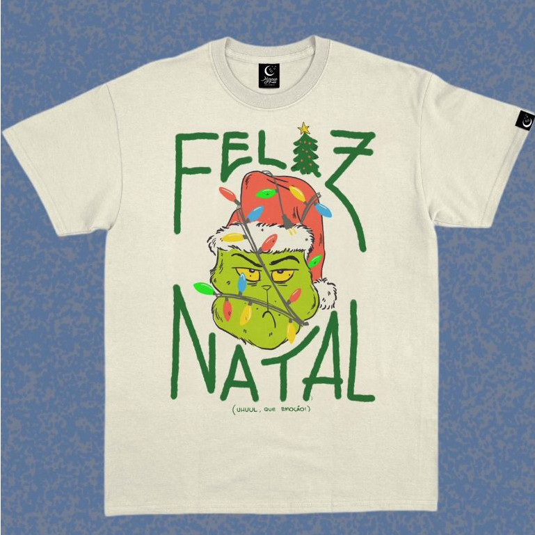 Camiseta Grinch Feliz Natal - Off-White TOP