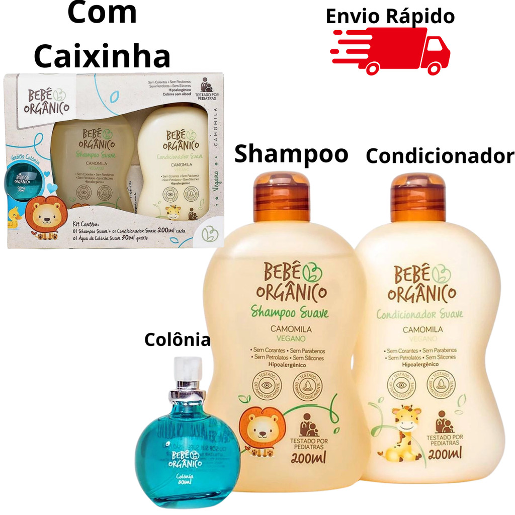 Kit com Caixinha Shampoo + Condicionador + Colônia - Recém Nascido ...