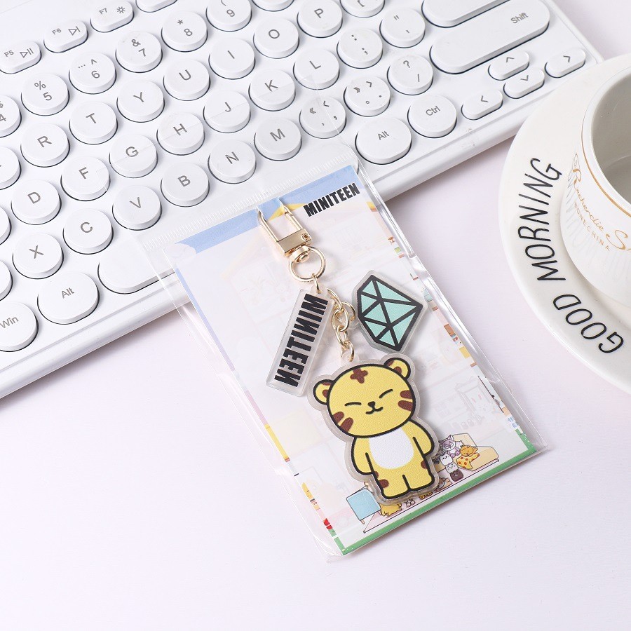 Kpop Seventeen Cartoon Animal MINITEEN Acrílico Chaveiro Bolsa