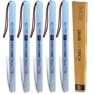 Kit 5 Fonte Driver Slim 12V 3A 36W Bivolt 127v 220v Para Perfil Fita De Led Avant em Oferta na Shopee