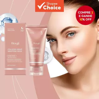 Máscara de Embrulho Noturno de Colágeno Hoygi para Cuidados com a Pele Facial, Limpeza Diária, Suavizante, Firmeza, em Oferta na Shopee