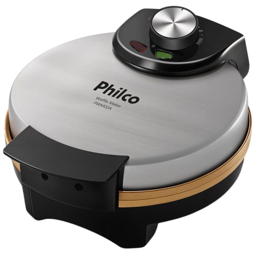 Máquina de Waffle Philco Maker PWM02A 850W Chapa de 19cm Revestimento ...