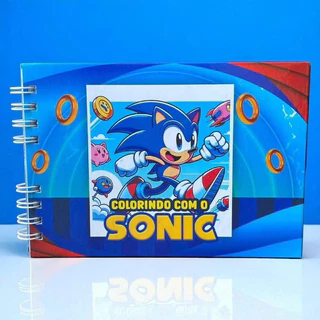 Caderno Livro De Colorir SONIC Capa Dura 50 Folhas Grossas 120g Coloring Book envio imediato em Oferta na Shopee
