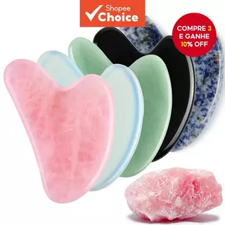 Placa de Resina Quartzo Gua Sha - Ferramenta em Formato de Coração para Beleza Facial e Massagem de Meridianos em Oferta na Shopee