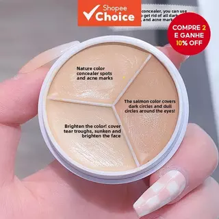 Corretivo De Três Cores : Cobre Poros , Manchas E Olheiras em Oferta na Shopee