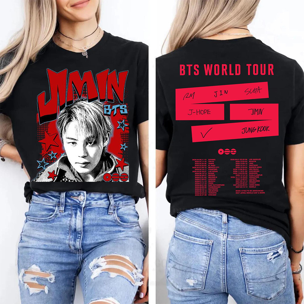 Camiseta Masculina Feminina Estampa Jimin BTS World Tour T-shirt