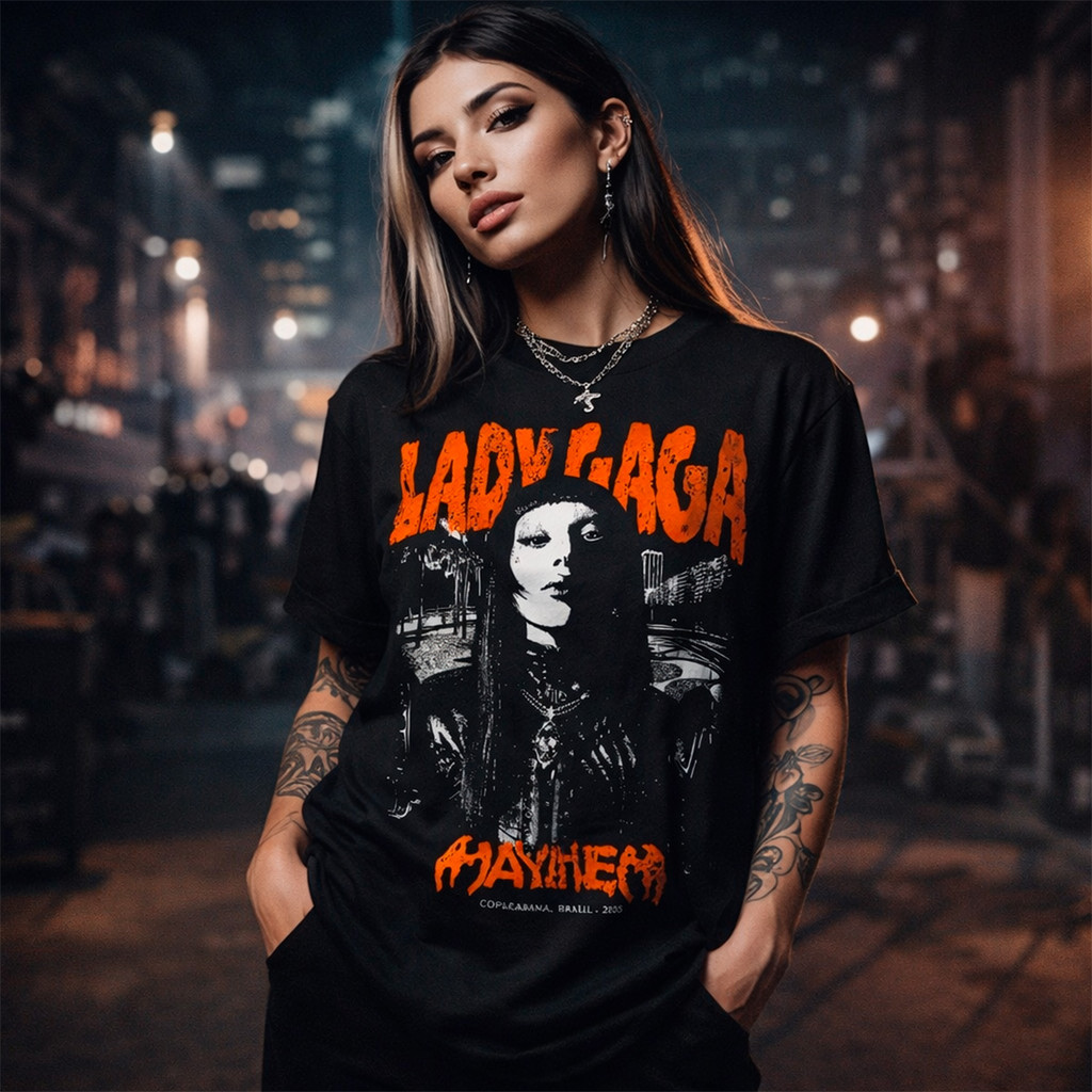 Camiseta Streetwaer Algodão Camisa Lady Gaga Mayhem Copacabana