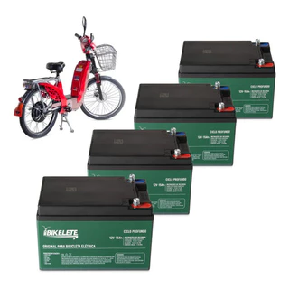 Kit 4 Bateria Bikelete 12v 15ah Ciclo Profundo Bike Elétrica em Oferta na Shopee