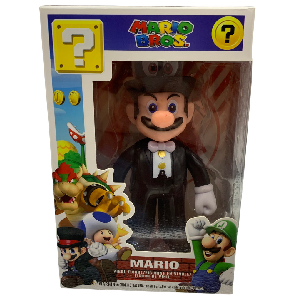 Boneco Mario Bros (Terno Preto – Mario Odyssey) em Oferta na Shopee
