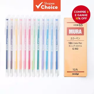 Caneta Gel 0.5/0.38mm 12 Cores 12un/Conjunto Material Escolar/Escritório para Escrita e Marcação em Oferta na Shopee