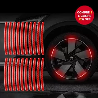 20 Peças Adesivos Refletivos De Listras Decorativas Para Rodas De Carro , De Aviso De Segurança Noturna , Decalques Moto em Oferta na Shopee