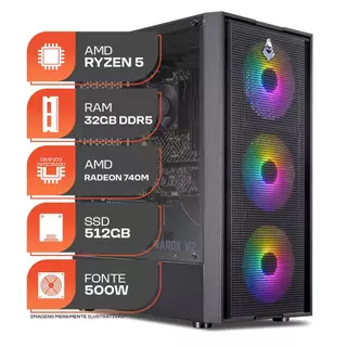 PC Gamer Forge, AMD Ryzen 5 8500G, 32GB DDR5, SSD M.2 512GB, Fonte 500W 80 Plus em Oferta na Shopee