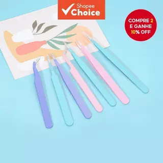 Pinças Embaladas Individualmente Coloridas De Aço Inoxidável Para Arte Em Unhas , Criativas Diy Finas em Oferta na Shopee