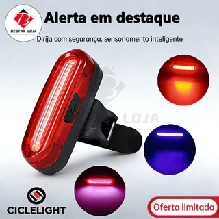 BESTAR LOJA Sinalizador Farol Traseiro USB Recarregavel Para Bike Usb 3 Cores Azul, Vermelhos, Rosa