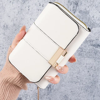 Carteira Curta Cor Sólida Vintage, Porta Moedas Bifold Portátil Cartões De Crédito Feminino Carteira De Couro PU