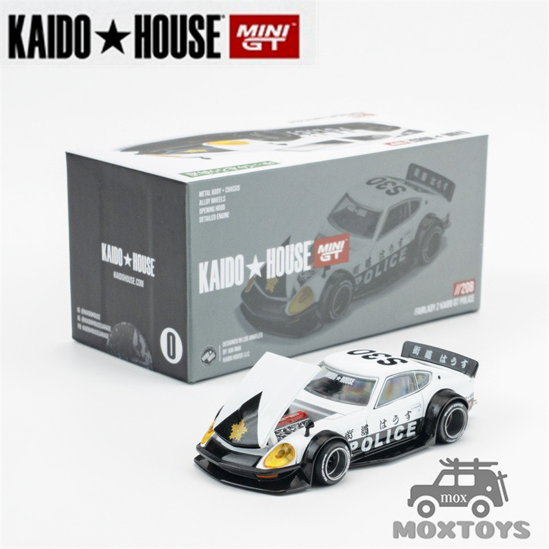 Kaido House x MINI GT 1 : 64 Fairlady Z Polícia Preto Branco