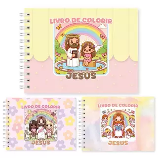 Livro de Colorir Cristão 50 Folhas Grossas 180g Jesus Capa Dura Coloring Book Caderno Desenho em Oferta na Shopee