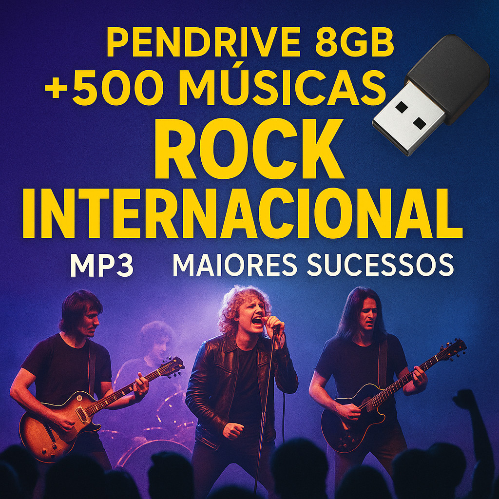 Pendrive 8GB com +500 Músicas de Rock Internacional – Clássicos Anos 80 ...