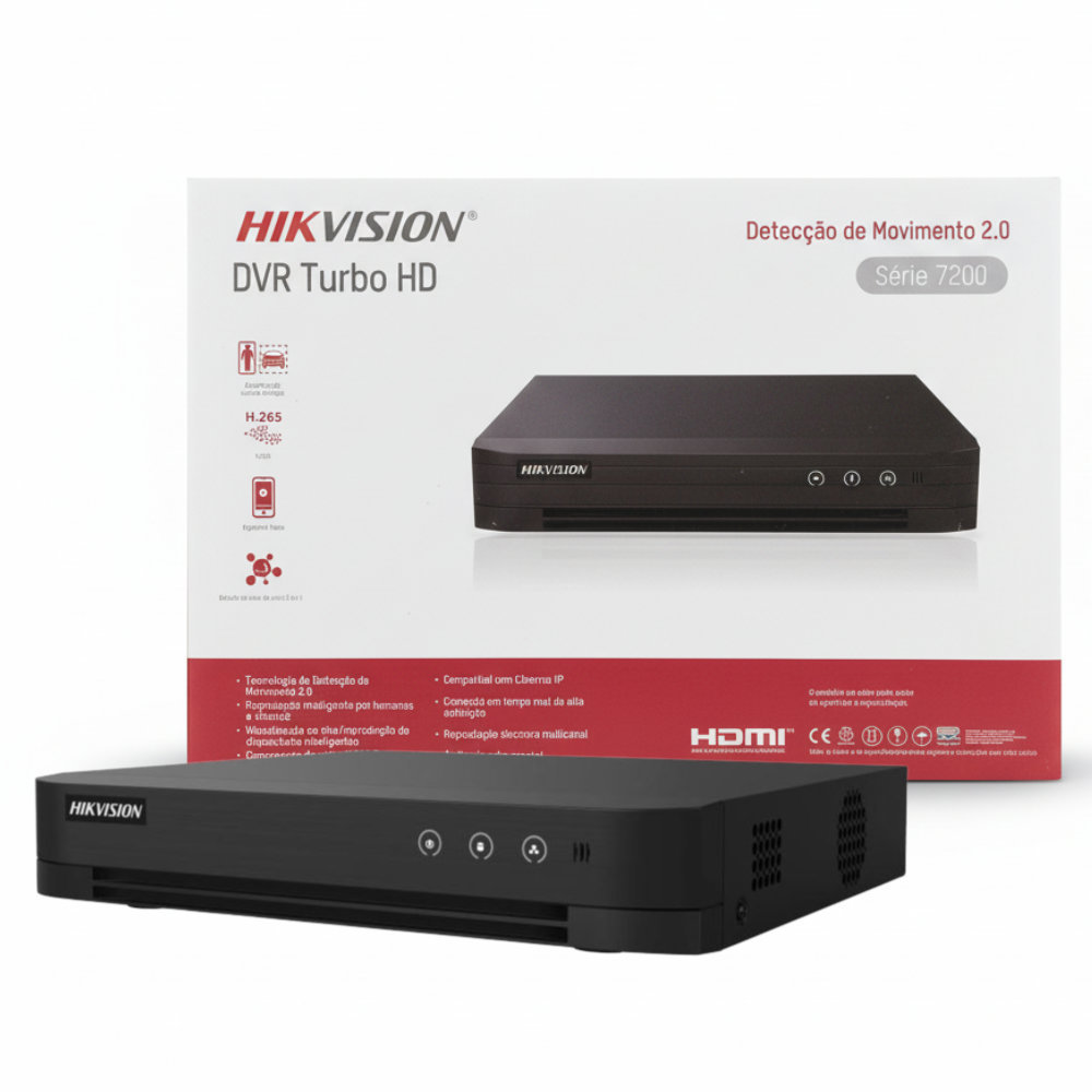 アクセサリー HIKVISION TURBO HD DVR 7200 Series Gravador Digital 8 Canais Turbo Hikvision HD DVR 7200 Series H.265