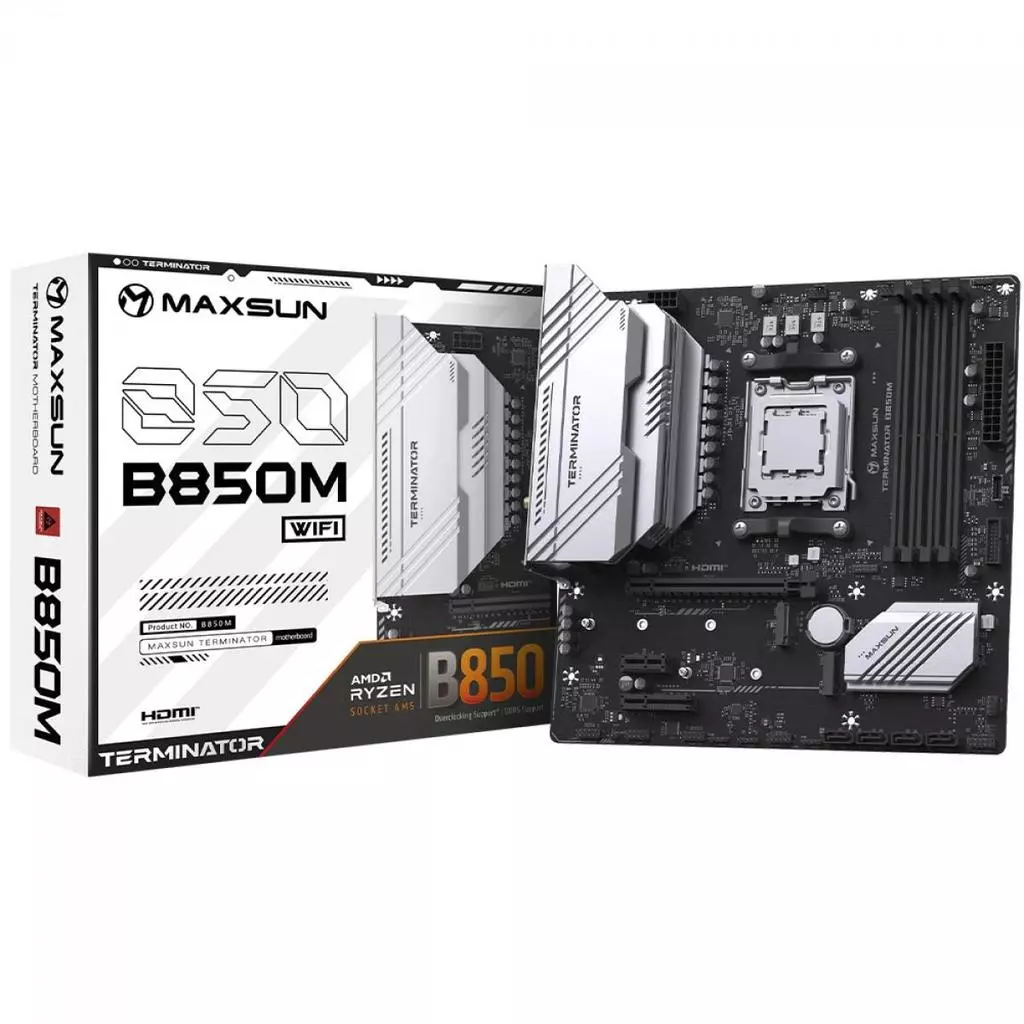 Placa Mãe Maxsun Terminator B850M WiFi, Chipset B850, AMD AM5, mATX, DDR5
