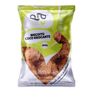 Biscoito Amanteigado Coco Krocante e Castanha 300g P&P em Oferta na Shopee
