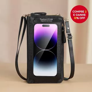 Bolsa Para Celular Com Tela Sensível Ao Toque , De Moedas Transparente De Um Ombro , Carteira Feminina Crossbody em Oferta na Shopee