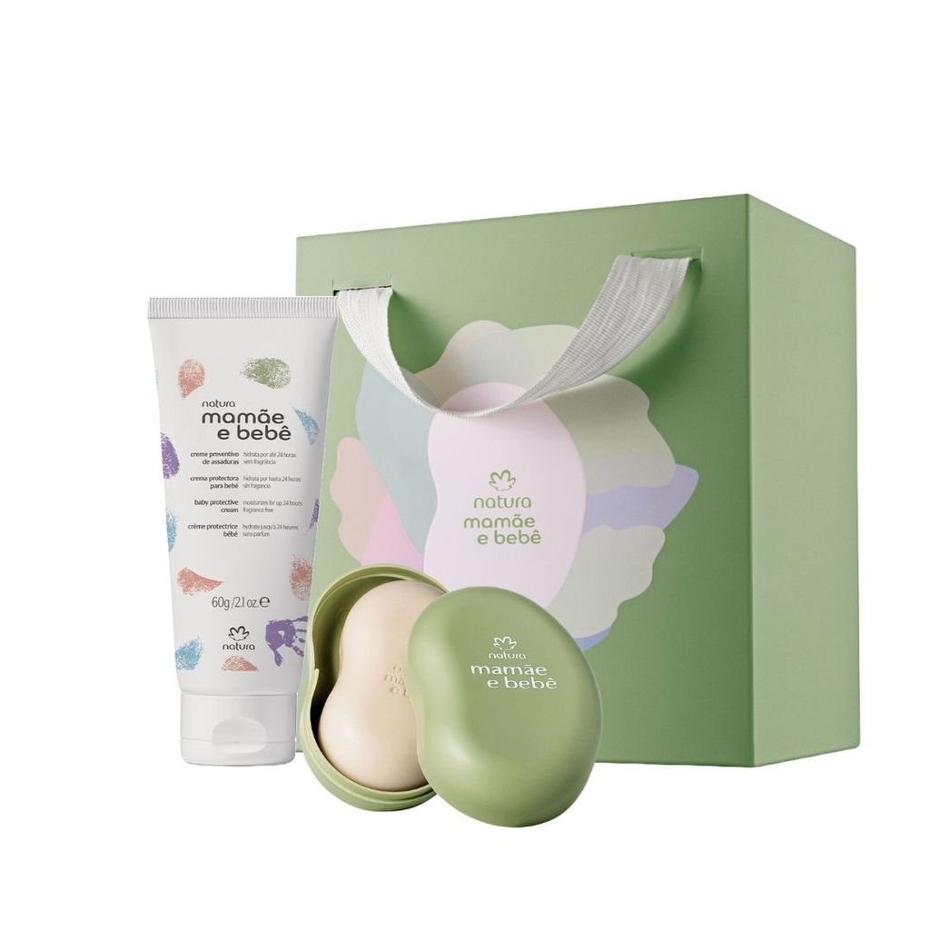 Kit Pomanda Preventiva de Assaduras e Saboneteira Mamãe e Bebê (2 ...