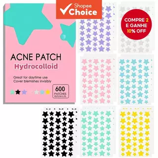 【Escolha】 200/400/600 unidades de adesivos fofos, adesivos hidrocoloides para acne, reduzem a vermelhidão, adesivos em Oferta na Shopee