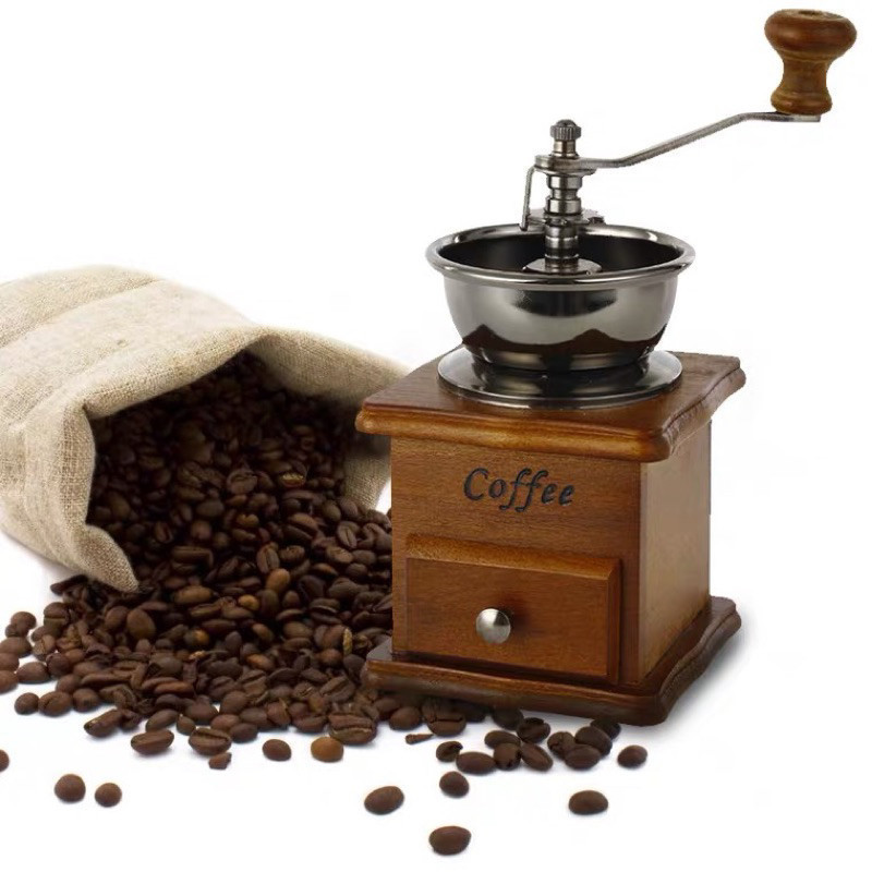 Moedor Manual De Grãos De Café Com Manivela Madeira Cerâmica