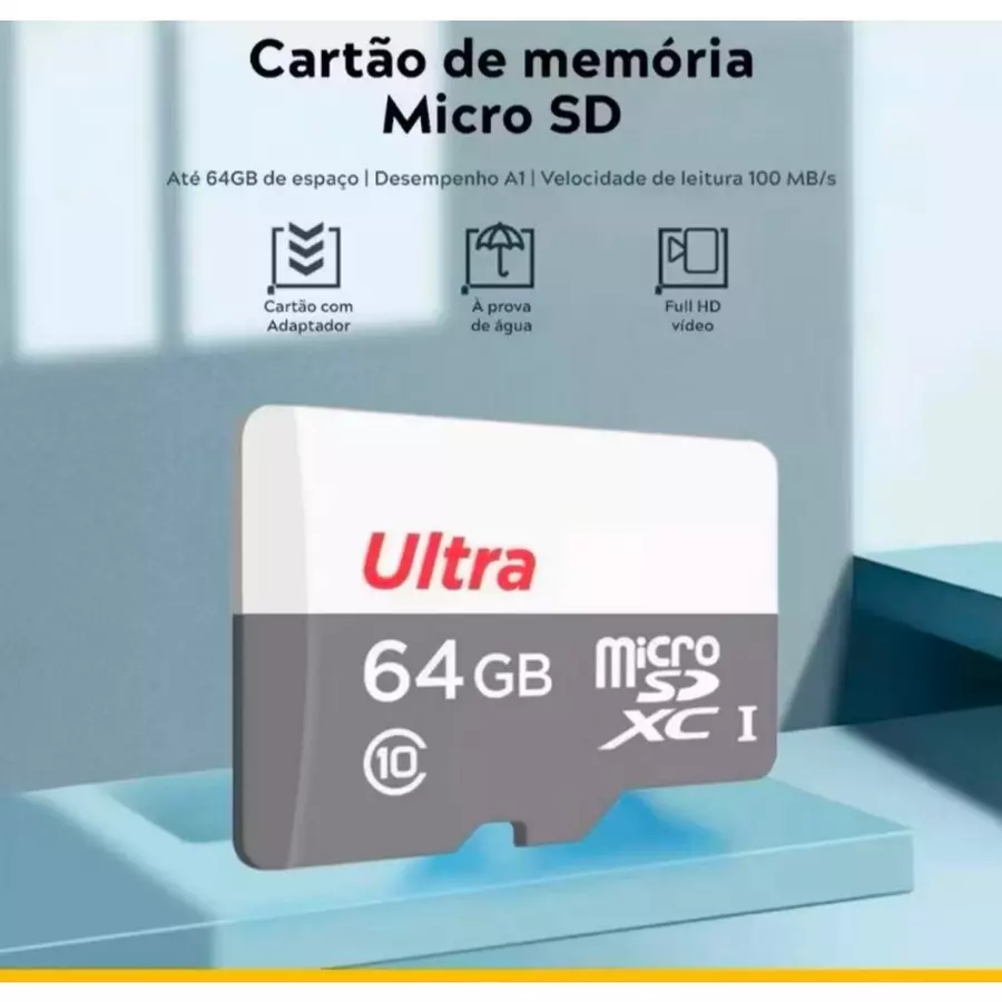 Cartão de Memória MicroSD Classe 10 Ultra Para Monitoramento e Câmeras de Segurança