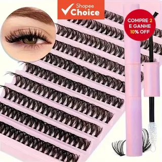 200 Peças Kit De Extensão De Cílios Diy 40D 8-18Mm Com Vedação Adesiva Para Uso Automático Em Casa em Oferta na Shopee