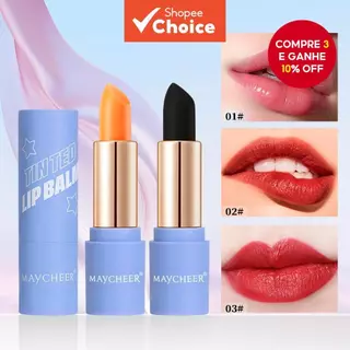 ZSEEY Bálsamo Labial Colorido Com Mudança De Temperatura , Hidratante Para Os Lábios Anti-Peeling 3,5g em Oferta na Shopee