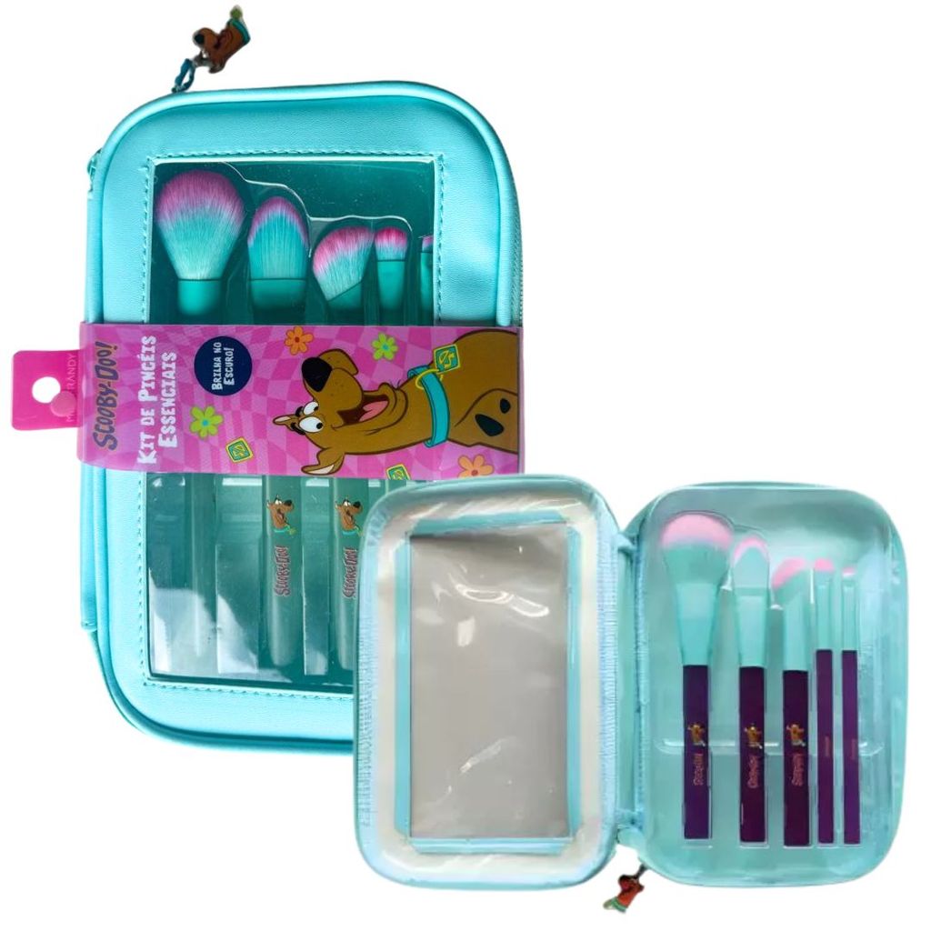 Kit Pincel Com Necessaire Miss Frandy WS-PM25-0306 Scooby Doo Muda